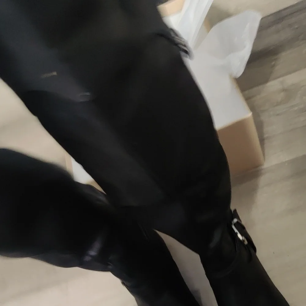 jessica cline Sleek Black Over the Knee Boots
